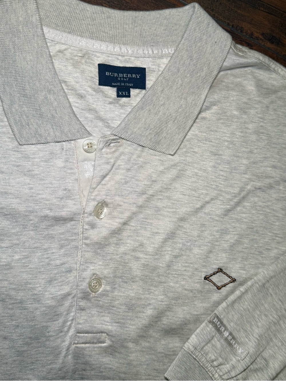 Vintage Burberry Golf Polo | XXL | Made in Italy | Rare Cream & Gold | EUC
